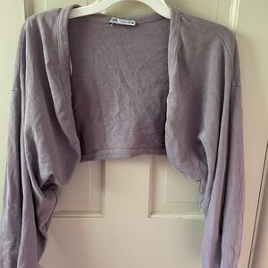 Zara Lavender Cropped Cardigan